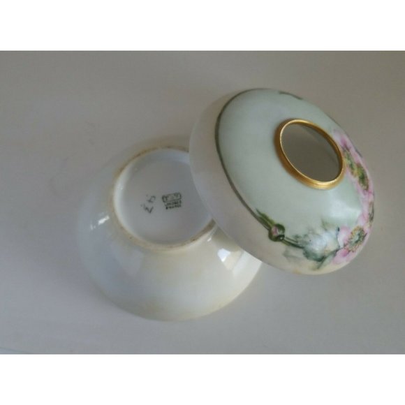 Antique MZ AUSTRIA Porcelain Hand Painted Flowers Vanity/Dresser Set 4 pieces - Picture 9 of 11